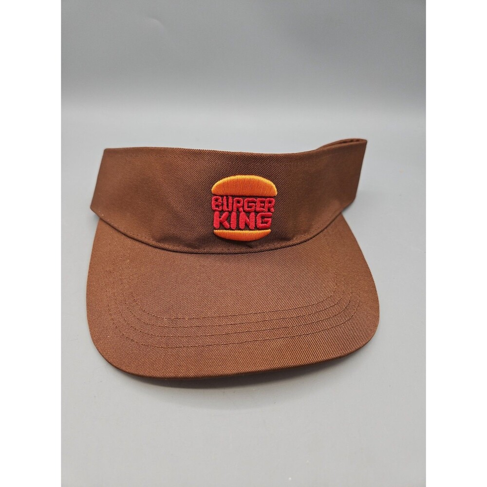 Burger King Crew Visor Brown Adjustable Snapback Employee Uniform Cap Fast Food